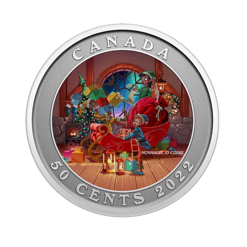 2022 Canada 50 Cent Santa's Sleigh Lenticular Coin