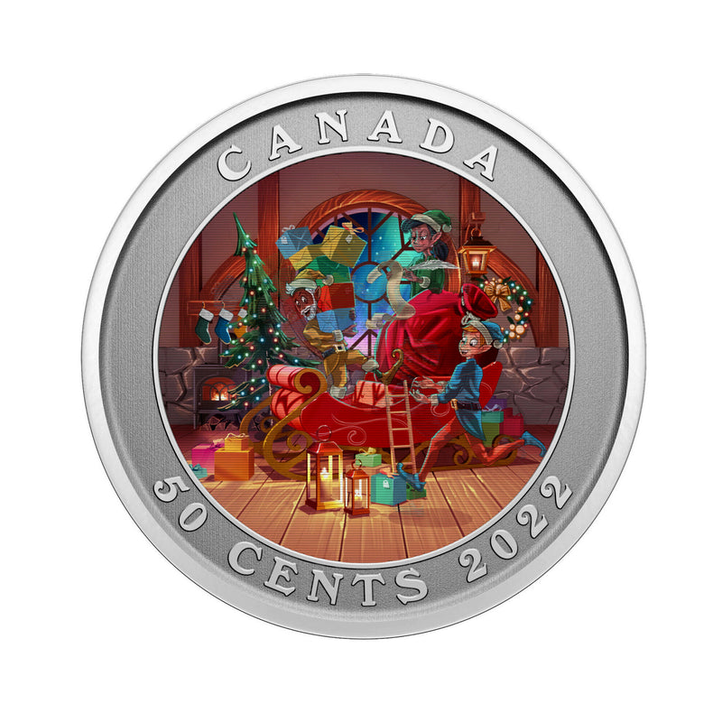 2022 Canada 50 Cent Santa's Sleigh Lenticular Coin