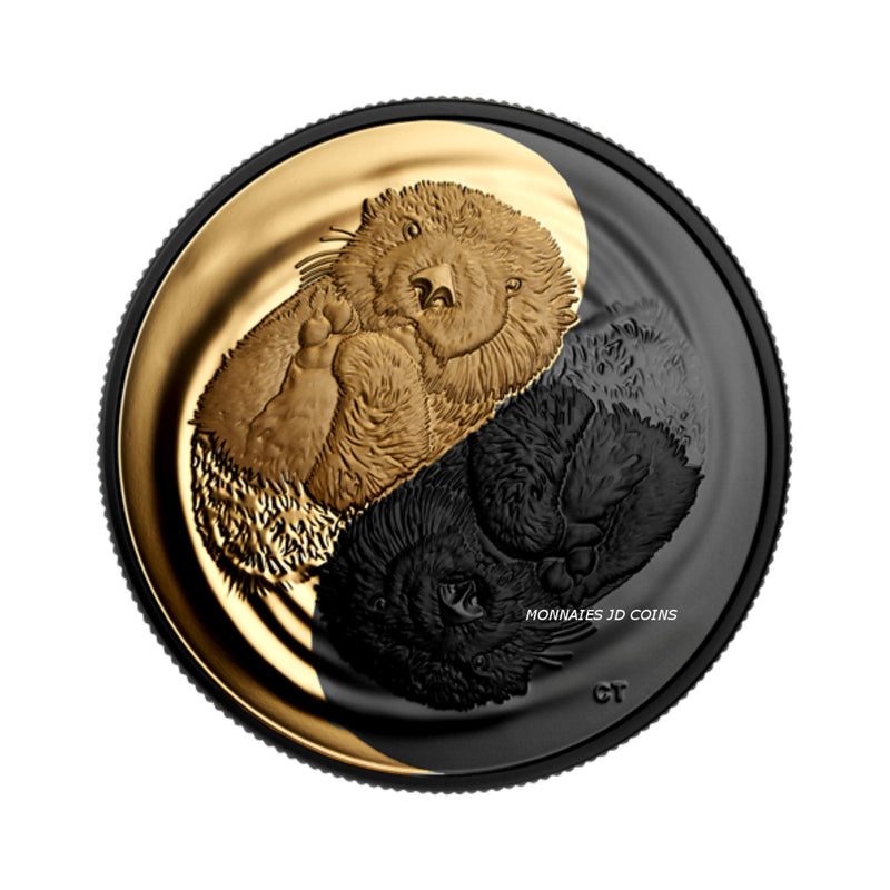 2022 Canada $20 Black and Gold The Sea Otter Fine Silver Coin (No Tax)