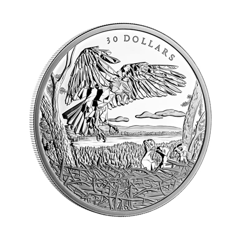 2022 Canada $30 2 oz. Pure Silver Coin Multifaceted Animal Family: Bald Eagles (No Tax)