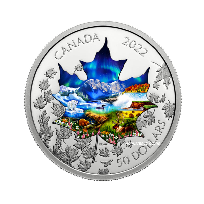 2022 Canada $50 3 oz. Pure Silver Coin – Canadian Collage (No Tax)