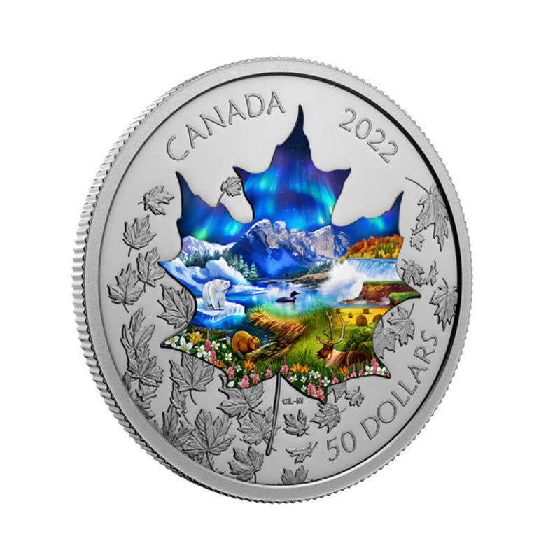 2022 Canada $50 3 oz. Pure Silver Coin – Canadian Collage (No Tax)