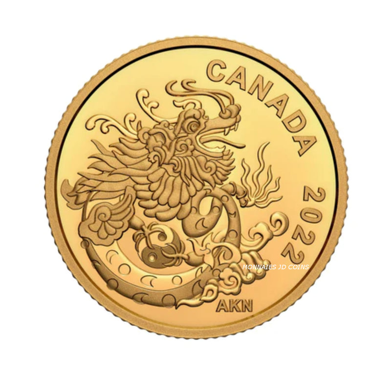 2022 Canada $8 Earth Dragon Pure Gold Coin