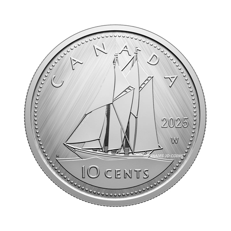 2025 Canada 10c Tribute W Mint Mark Bluenose 1 oz. Fine Silver Coin (No Tax)