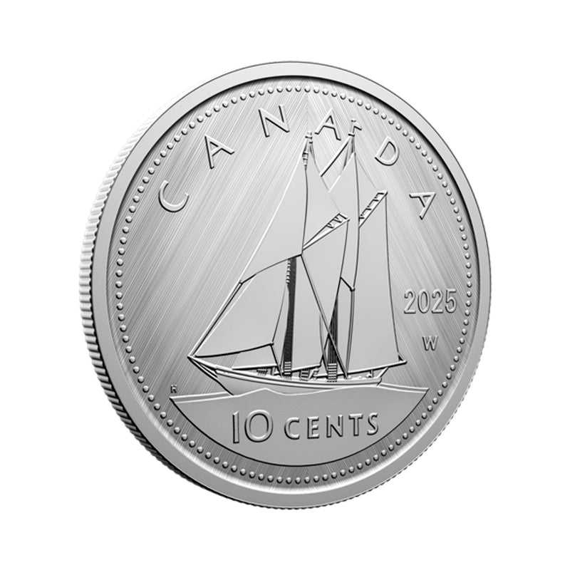 2025 Canada 10c Tribute W Mint Mark Bluenose 1 oz. Fine Silver Coin (No Tax)