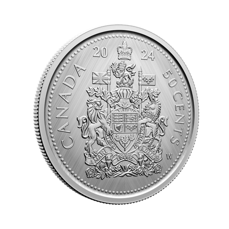 2024 Canada 50c Tribute W Mint Mark Coat of Arms 1 oz. Fine Silver Coin (No Tax)