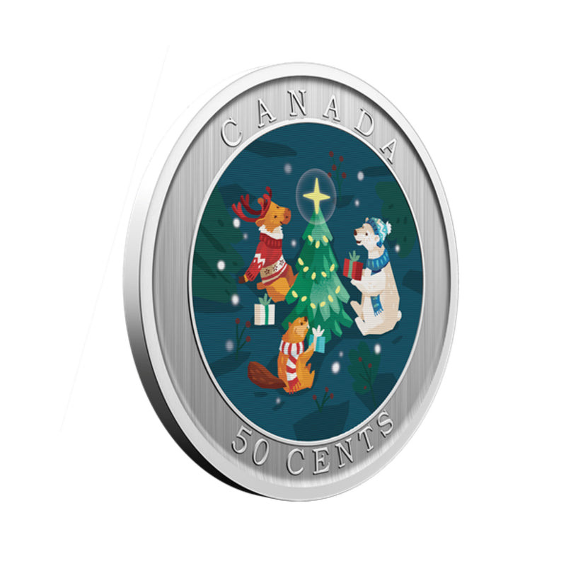 2024 Canada 50 Cent Trimming the Holiday Tree  Lenticular Coin