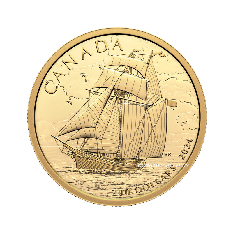 2024 Canada $200 Tall Ships Topsail Schooner Pure Gold (No Tax)