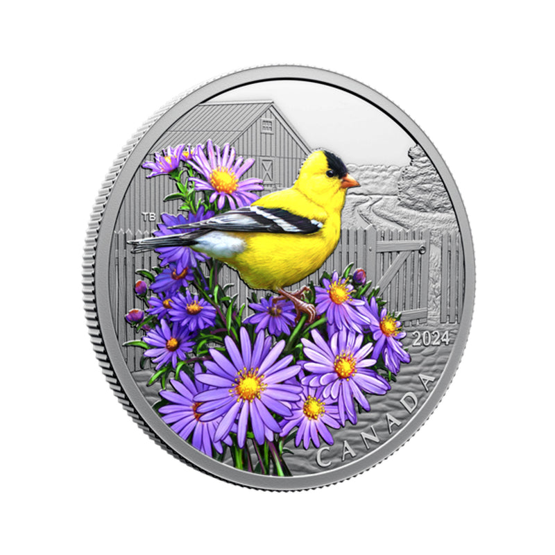 2024 Canada $20 Colourful Birds American Goldfinch Fine Silver (No Tax)