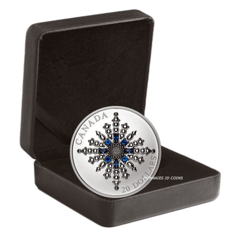 2024 Canada $20 The Sapphire Jubilee Snowflake Brooch Fine Silver Coin (No Tax)