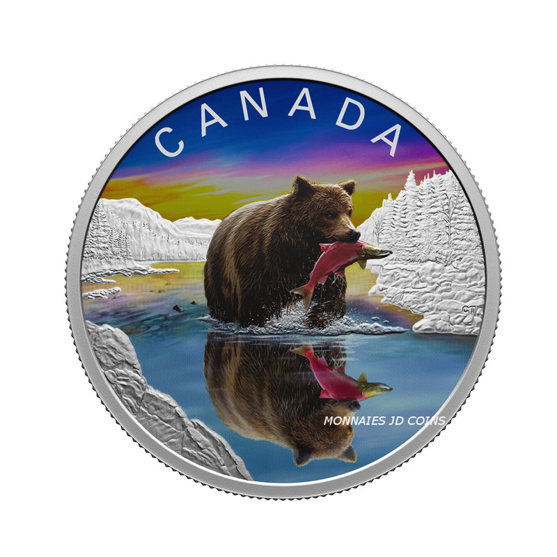 2024 Canada $20 Wildlife Reflections Grizzly Bear Fine Silver (No Tax)