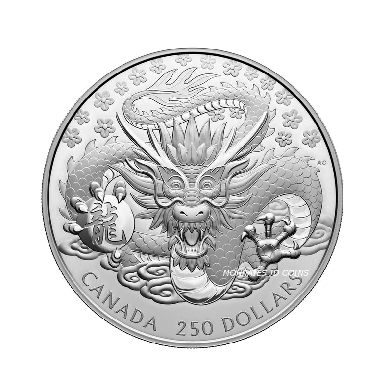 2024 Canada $250 Lunar Year of the Dragon Fine Silver Kilo Coin (No Tax)