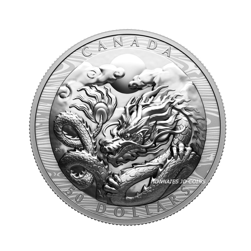2024 Canada $50 Year Of The Dragon EHR Fine Silver (No Tax)