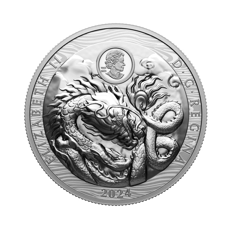 2024 Canada $50 Year Of The Dragon EHR Fine Silver (No Tax)