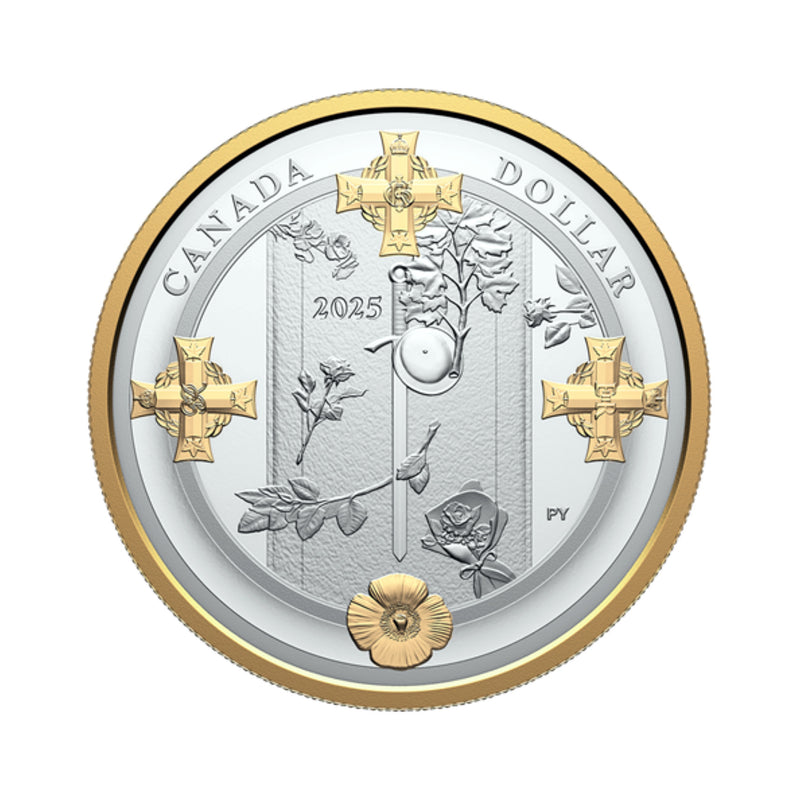 2025 Canada Dollar Tomb of the Unknown Soldier (2000-2025) Gold Plated Proof Silver In Square Capsule