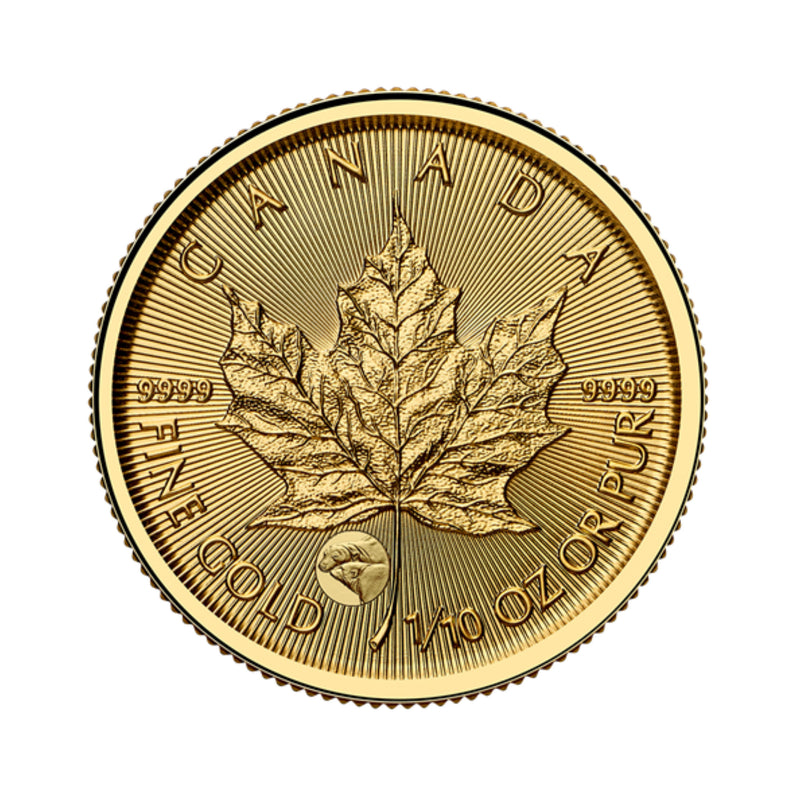 2025 Canada $5 Treasured Gold Maple Leaf Polar Bear Privy Mark 1/10 oz. 99.99% Pure Gold Coin (Premium Bullion) (No Tax)