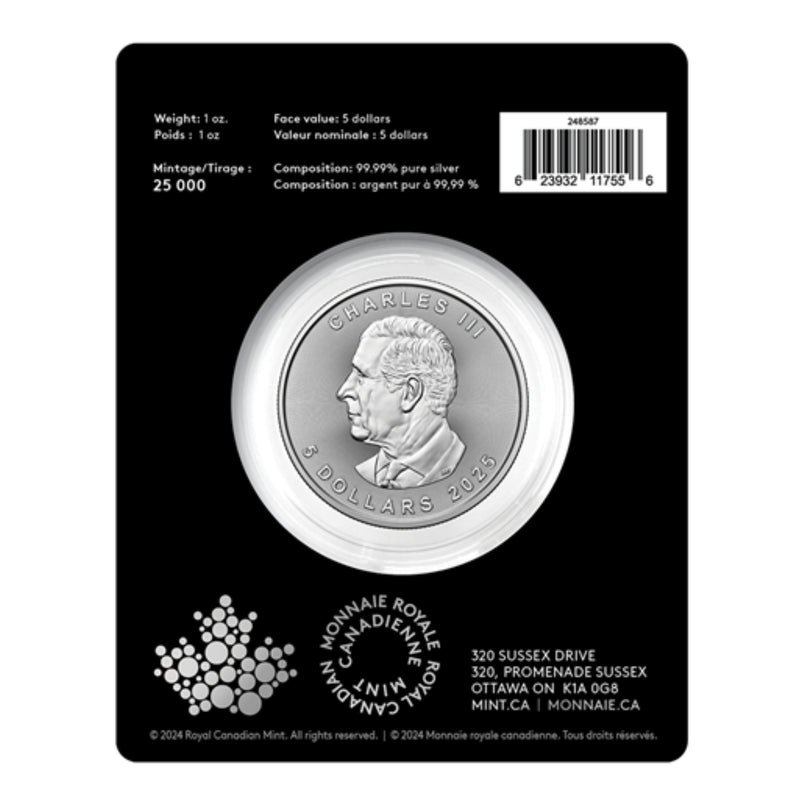 2025 Canada $5 Treasured Silver Maple Leaf Congratulations! Privy Mark -1 oz. Pure Silver Coin (Premium Bullion) (No Tax)