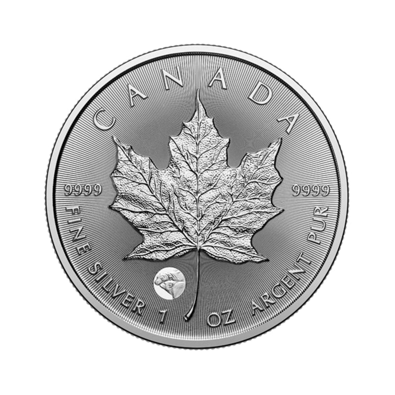 2025 Canada $5 Treasured Silver Maple Leaf  Privy Mark Polar Bears 1 oz. Pure Silver Coin (Premium Bullion) (No Tax)