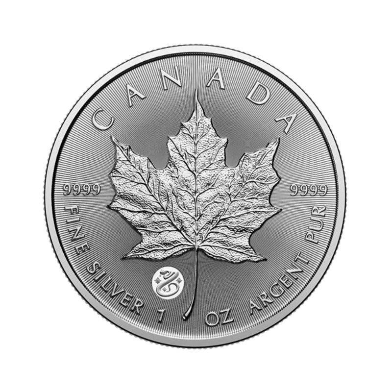 2025 Canada $5 Treasured Silver Maple Leaf Year of the Snake Privy Mark -1 oz. Pure Silver Coin (Premium Bullion) (No Tax)