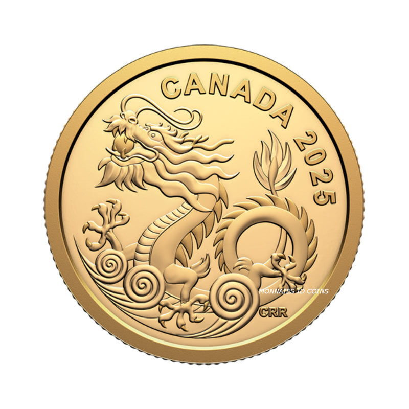 2025 Canada $8 2025 Water Dragon 1/2oz Pure Gold Coin  (No Tax)