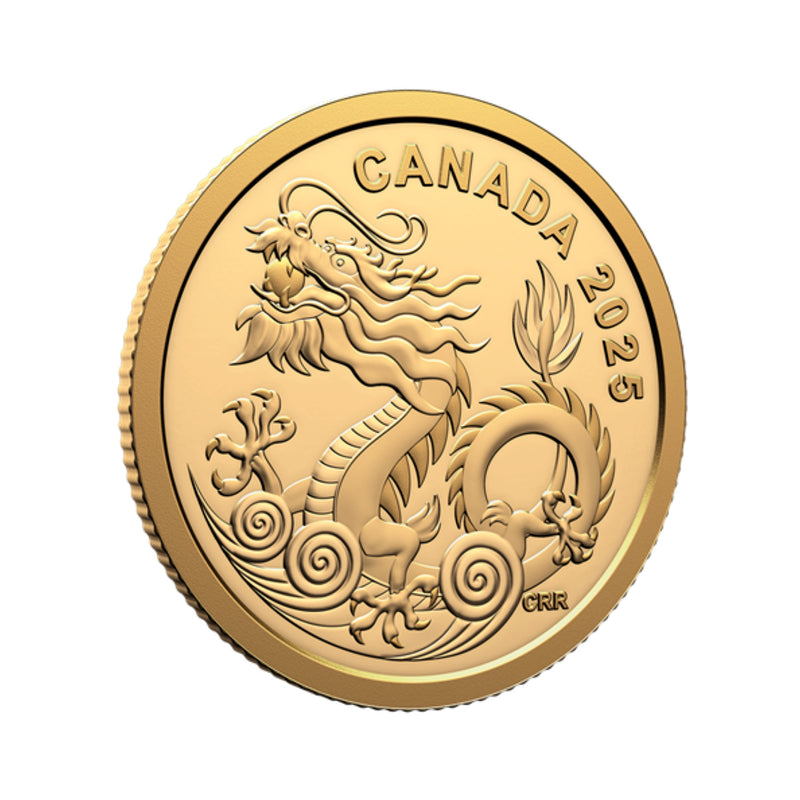 2025 Canada $8 2025 Water Dragon 1/2oz Pure Gold Coin  (No Tax)