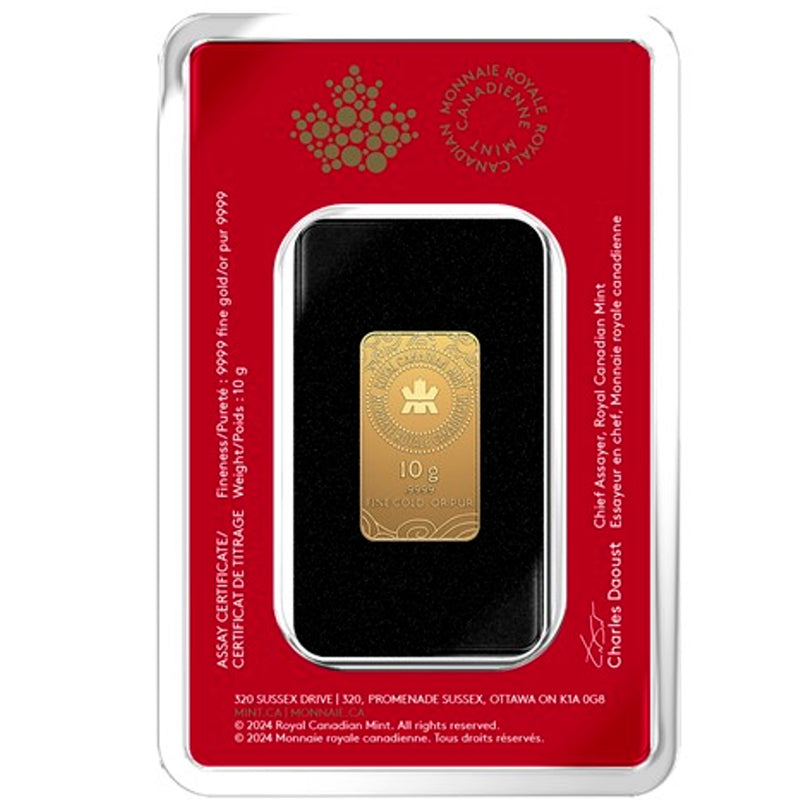 2025 Canada Lunar Year of the Snake  10 g 99.99% Pure Gold Bar (Premium Bullion) (No Tax)