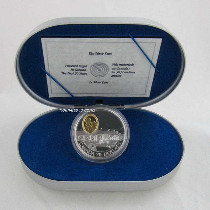 1991 Canada $20 Aviation Series I : A.E.A Silver Dart Sterling Silver Coin