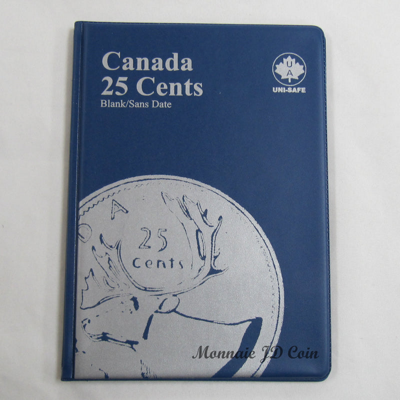 Uni-Safe Canada 25 Cent Blue Coin Folder Blank No Date