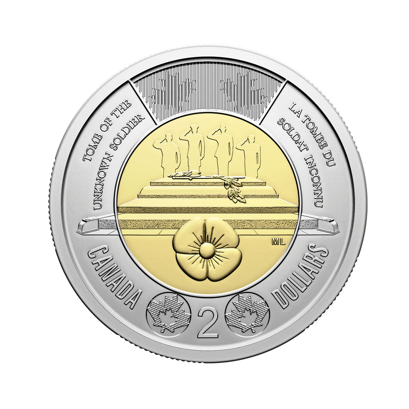 2025 Canada $2 Unknown Soldier Two Dollar Poppy Non Coloured Brilliant Uncirculated (MS-63) (Copy)
