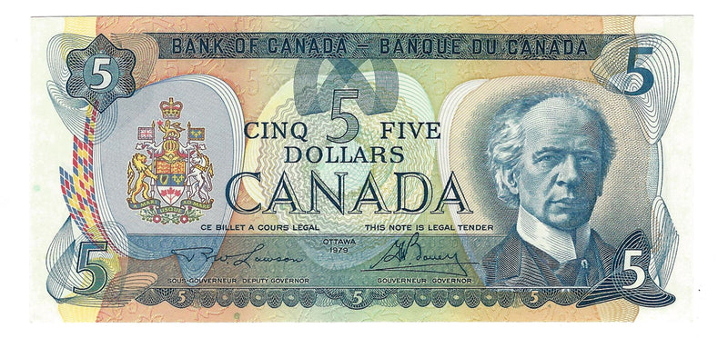 1979 Canada $5 Banknote Lawson-Bouey, 30, BC-53a (UNC)