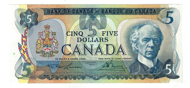 1979 Canada $5 Banknote Lawson-Bouey, 30, BC-53a (UNC)