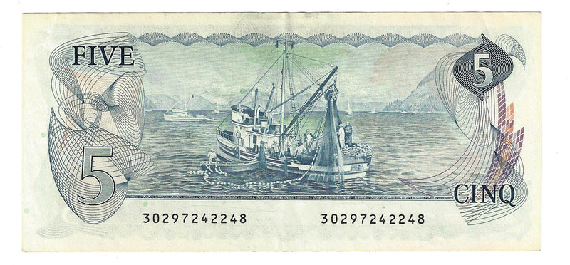 1979 Canada $5 Banknote Lawson-Bouey, 30, BC-53a (EF)