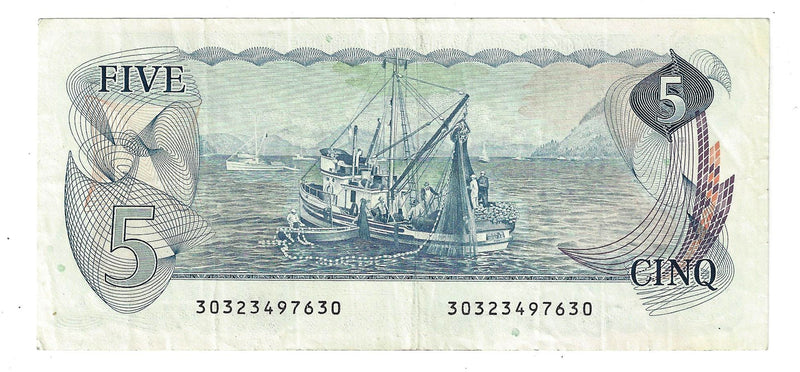 1979 Canada $5 Banknote Lawson-Bouey, 30, BC-53a (VF)