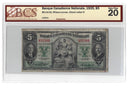 1935 $5 Banque Canadienne National Chartered Note 85-14-02 Certified BCS VF-20