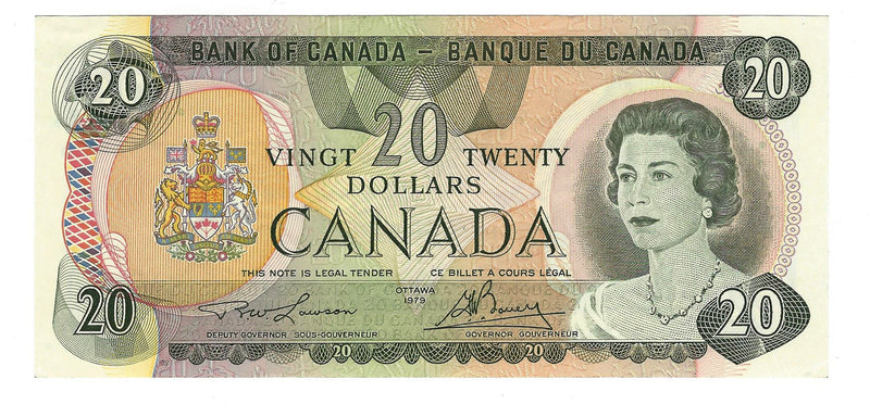 1979 Canada $20 Banknote Lawson-Bouey, 50, BC-54a (AU)