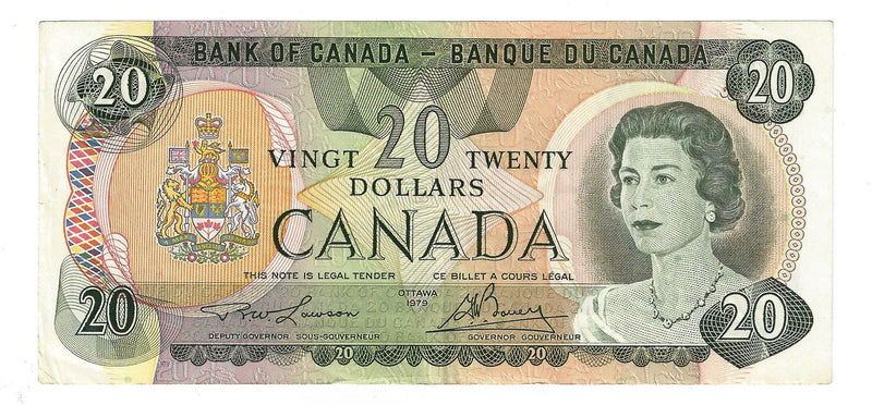 1979 Canada $20 Banknote Lawson-Bouey, 50, BC-54a Circ.
