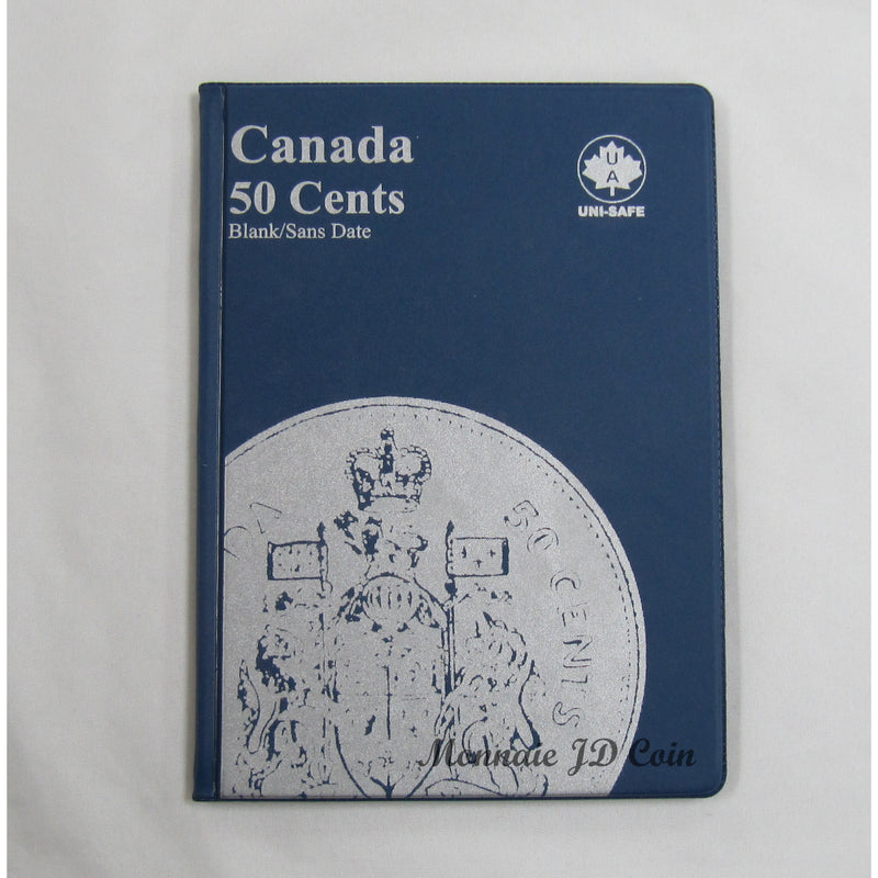 Uni-Safe Canada 50 Cent Blue Coin Folder Blank No Date