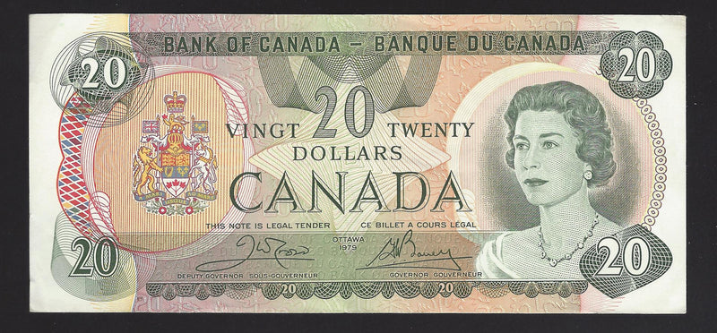 1979 $20 Bank of Canada Note Crow/Bouey Prefix 56334608581 BC-54b-i (Circ.)
