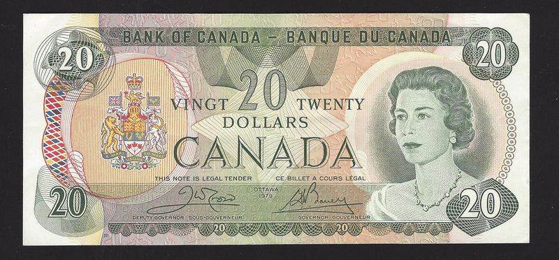 1979 $20 Bank of Canada Note Crow/Bouey Prefix 56351399626 BC-54b-i (Circ.)