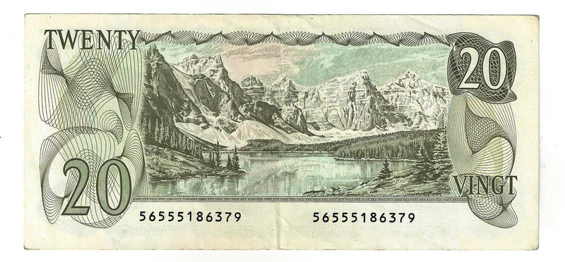 1979 Canada $20 Banknote Thiessen-Crow, 56, BC-54c-i Circ.