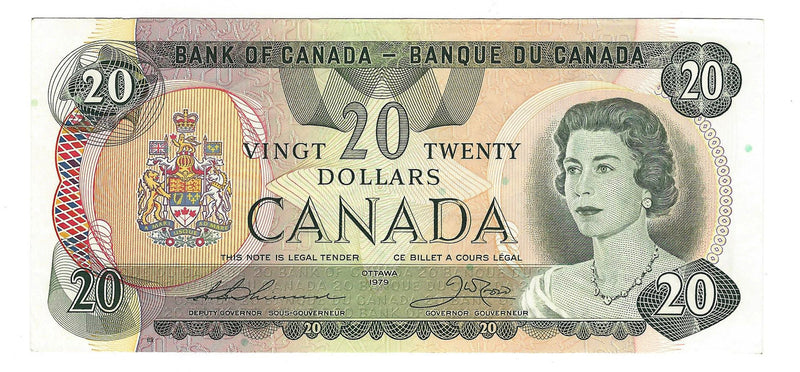 1979 Canada $20 Banknote Thiessen-Crow, 56, BC-54c-i (Almost/UNC)