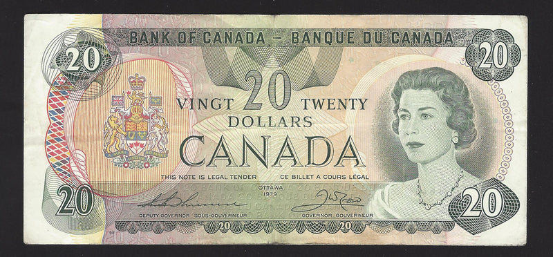 1979 $20 Bank of Canada Note Thiessen-Crow Prefix 56836595388 BC-54c-i (Circ.)