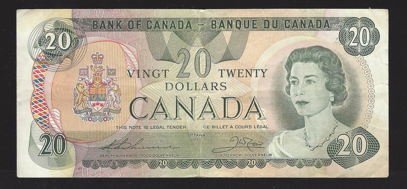 1979 $20 Bank of Canada Note Thiessen-Crow Prefix 56949392547 BC-54c-i (Circ.)