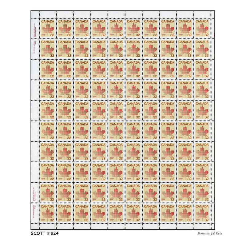 1983 Canada Stamp Full Pane of 100