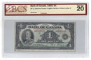 1935 Canada $1 Banknote Osborne-Towers Series A English Text BC-1 Certified BCS VF-20