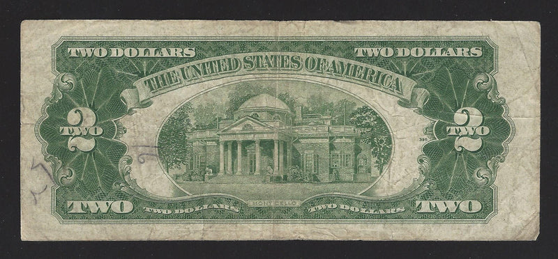 1953 USA $2 Two Dollar Bill Red Seal Number A07918500A (Fine)