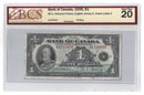 1935 Canada $1 Banknote Osborne-Towers Series A English Text BC-1 Certified BCS VF-20