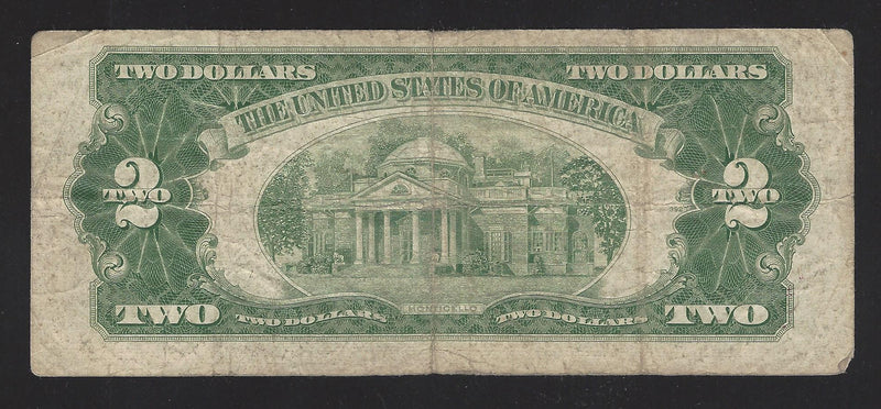 1953 USA $2 Two Dollar Bill Series (A) Red Seal Number A15381226A (VG-F)