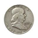 1957 D USA Franklin 90% Silver Half Dollar Coin (VF-EF)