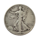 1945 D USA Liberty Walking 90% Silver Half Dollar Coin (F-VF)